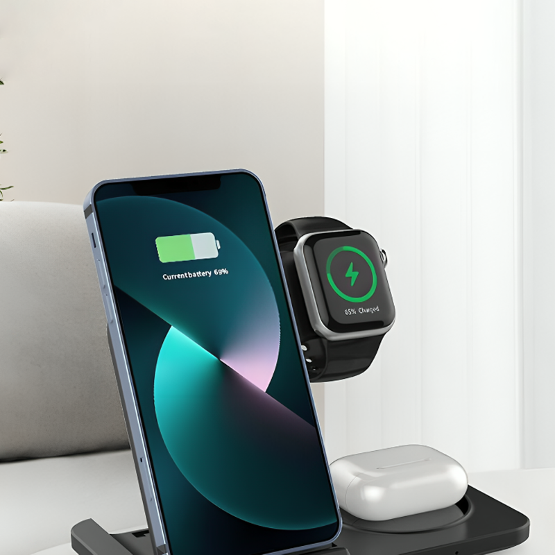 3in1 Wireless Fast Charger Dock Station